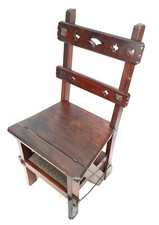 Antique 19th Century Wooden Metamorphic Library Chair / Steps c.1890 / Victorian