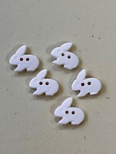 White rabbit 2 hole buttons x5