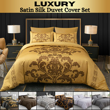 Luxury Satin Silk Duvet Cover Set King Size Quilt Covers Double Duvet Cover Set