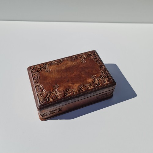 Hand carved walnut wood box - carved,