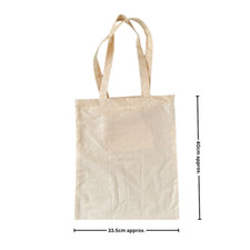 Plain Cotton Tote Bag, Shopping Bag, with Zip lock, Eco-friendly, UK Stock