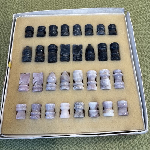 Vintage chess set hand - vintage, carved