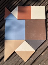 Original Style Victorian Encaustic Tiles  - mix of shapes/sizes + edging tiles