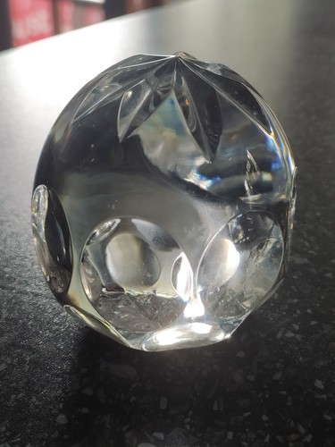 Heavy clear glass paperweight - heavy,