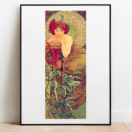 Alphonse mucha print emerald - alphonse,