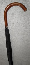 Antique Gents Black Umbrella Crook Handle 9Ct Rolled Gold Collar Paragon By Fox