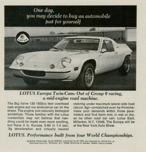1972 lotus europa twin - lotus, twin-cam
