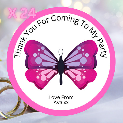 Pink butterfly personalised - pink,