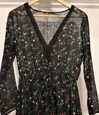 Maje Sheer Black Bird Print