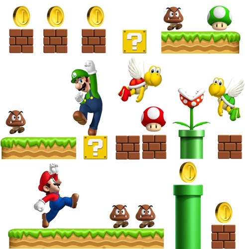 Super mario brothers wall - -super,