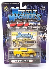 Muscle Machines 1/64 Scale 71151 02-16 - 1969 Chevrolet Camaro - Yellow