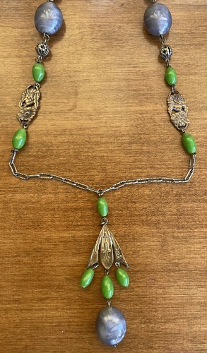 Antique art deco czech green - deco,