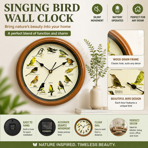 Singing bird hanging wall - singing,