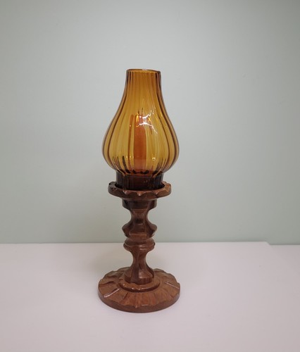 Vintage amber glass wood - vintage,