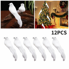 12Pcs Artificial White Feather