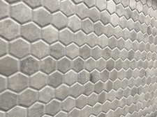1.5" Matte Cement Look Hexagon Ceramic Mosaic Floor Wall Backsplash- Box of 10