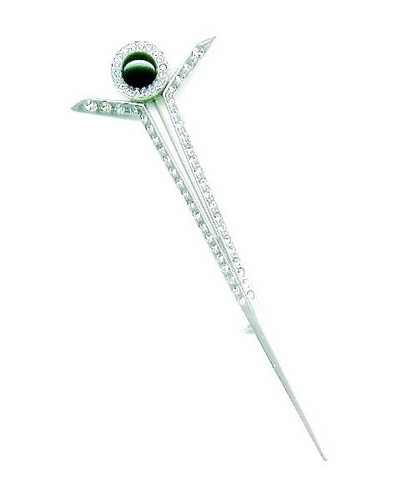 Art deco silver arrow brooch - silver,