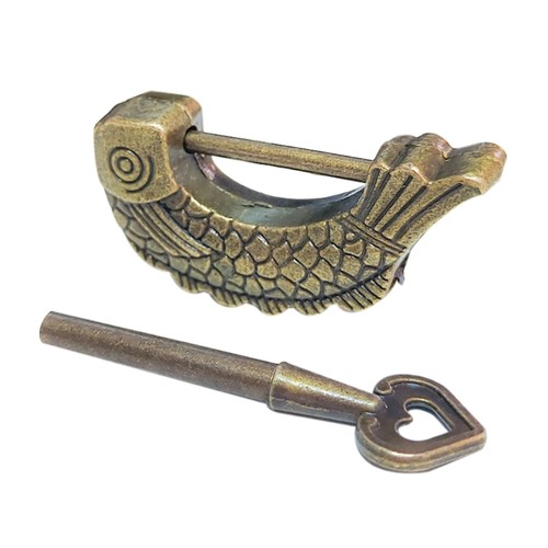 Fish designs vintage padlock - fish,