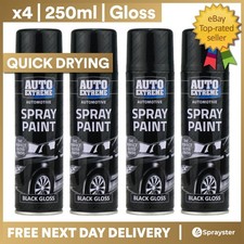 4 x Black Gloss Aerosol Spray