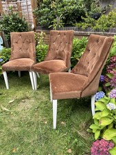 Dining Chairs For Reupholstery Project Sturdy Comfy White Legs bedroom x3