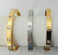 3 Oval Hinged Slave Bracelets Ref:A58