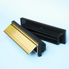 Sleeved LetterBox Internal & External Gold Plate Cover Set PVC or Wooden Door