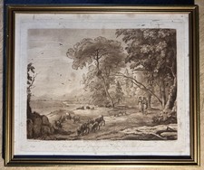 Antique 1774 Mezzotint  By Richard Earlom After CLAUDE LORRAINE.