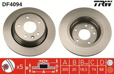 TRW DF4094 Brake Disc for DAIMLER,JAGUAR