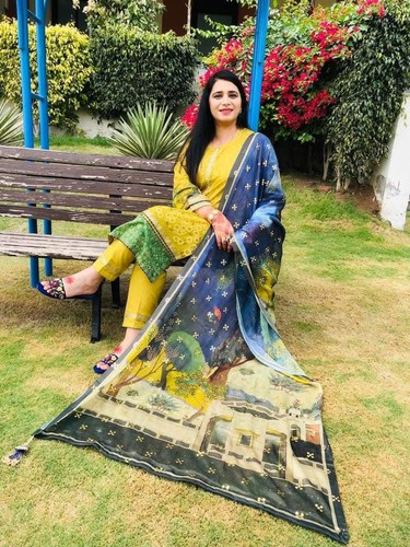 Silk dupatta digital printed - dupatta,