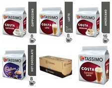 TASSIMO T-Discs Capsules Pods Cappuccino/Latte/Americano/Cadbury/Caramel Latte