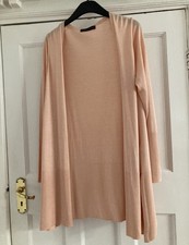 PRETTY PALE ORANGE LONG LINE OPEN CARDIGAN FROM M&S SIZE M BNWOT