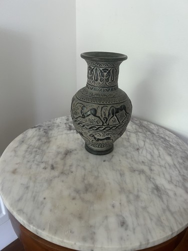 Terracotta amphora vase - terracotta,
