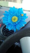 Single SKY BLUE Gerbera Daisy Car Dash Flower for your VW Beetle Bug Vase + GIFT