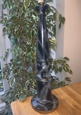 Osborne & Little Table Lamp 20” Wood Black Grey Faux Marble Paint Effect Vtg 80s