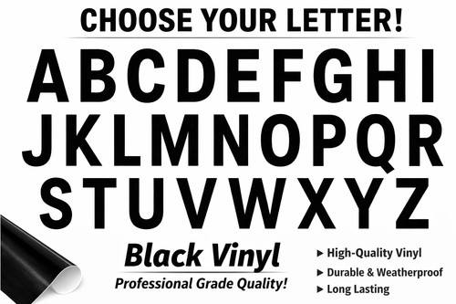 Black alphabets vinyl decal - alphabets,