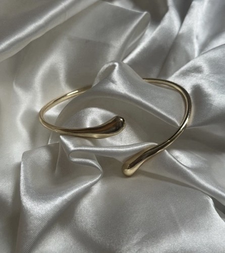 Gold arm bangle cuff - gold, premium