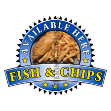 Fish & Chips Sold Here Sticker