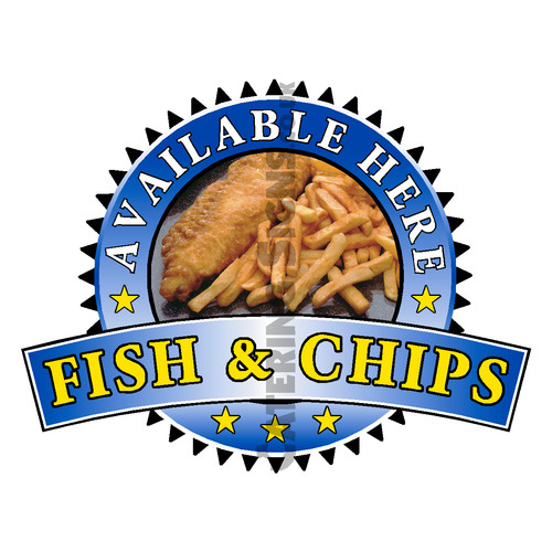 Fish chips sold - &, sticker