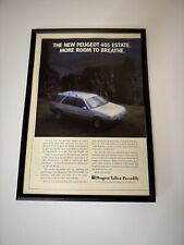 Framed Original 1989 Peugeot 405 Estate Silver Magazine Advert Man Cave Wall Art