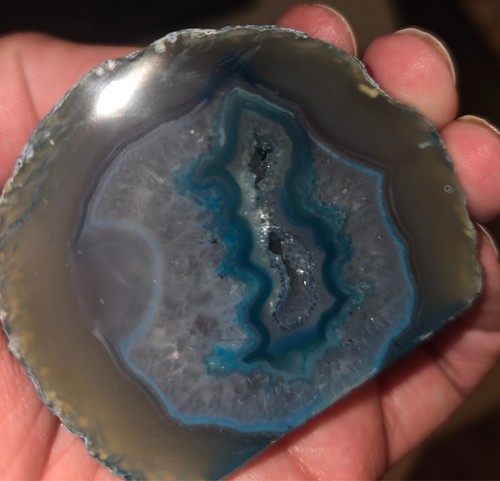 Rock crystal cut base - base, blue