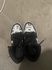 Black and white custom jordan - and,
