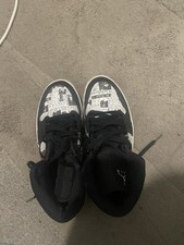 Black And White Custom Jordan 1 Mid Top