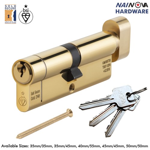 Euro cylinder door lock thumb - lock,