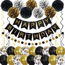 Black & Gold Happy Birthday