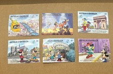 Antigua 1989 - Disney Paris France - Set of 6 Stamps 