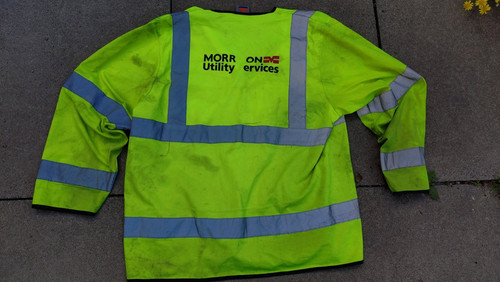 Yellow vis work safety vest - work,