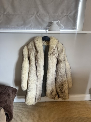 Real white fox fur - fox, coat