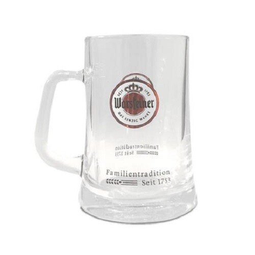Warsteiner glass pint tankard - glass,