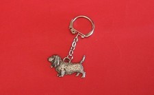 Basset Hound Dog Pewter Keyring Basset Hound Charm Keychain Dog Dad Mum Gift