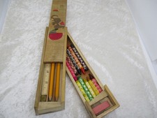 Vintage wooden pencil box - wooden,